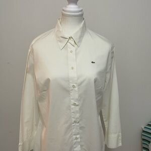 Women’s Lacoste White Button Down Shirt/Blouse~Size 42